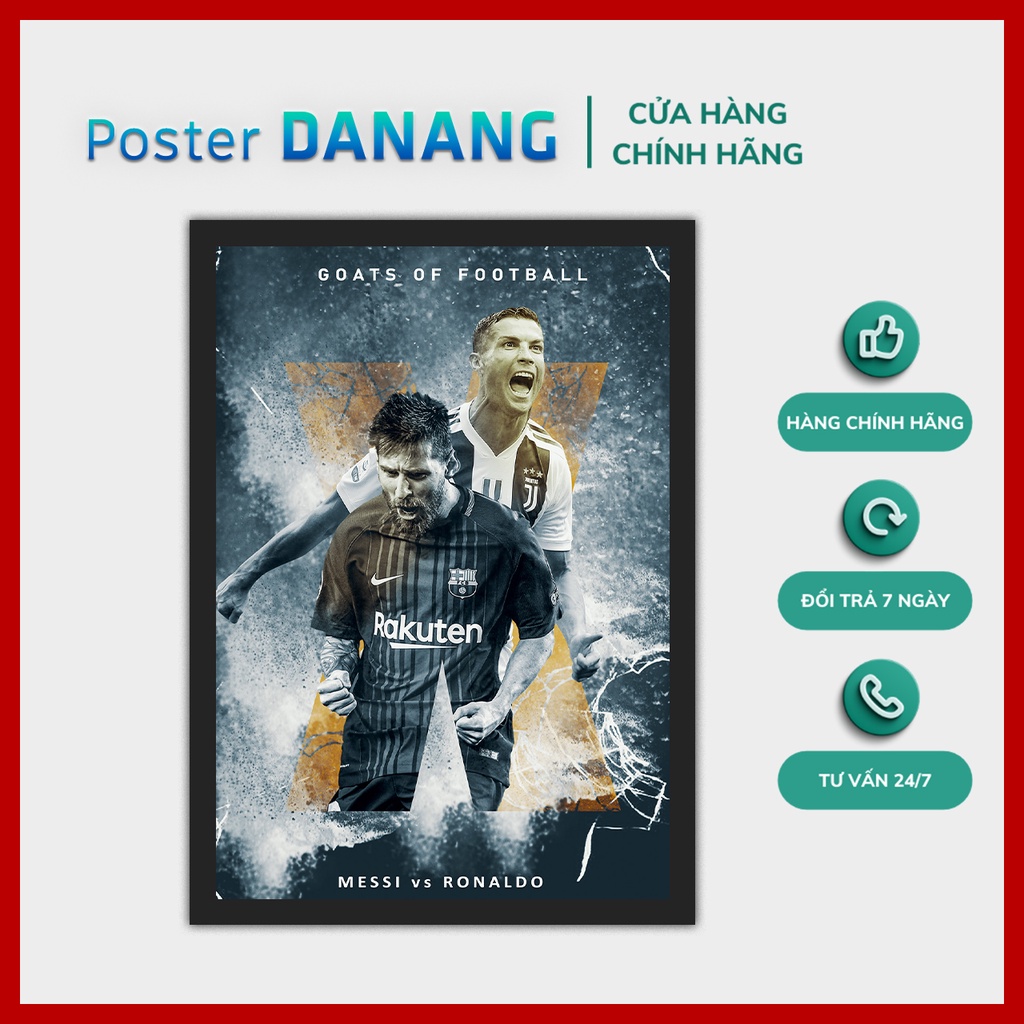 25 MẪU Khung ảnh treo tường Mặt Kính POSTER BÓNG ĐÁ MESSI BARCELONA size 24cm x 35cm - 35x45