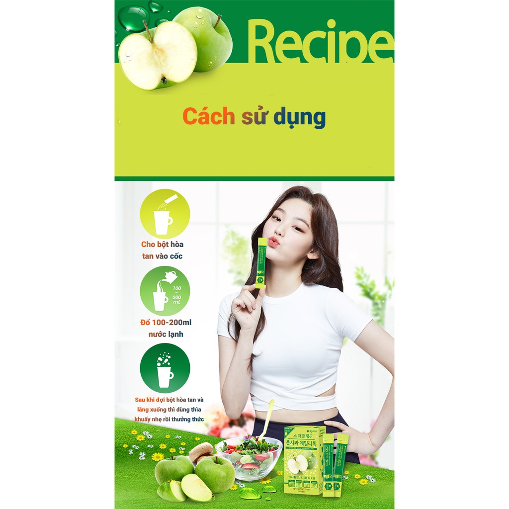 Bột Hỗ Trợ Tăng Cường Vitamin Cho Cơ Thể Vị Táo NATURE DREAM SPARKLING DAILY TOK