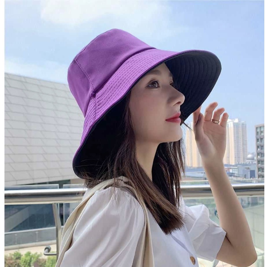 Mũ bucket trơn Nón tai bèo vành cụp 2 lớp có dây 385 nhiều màu sắc Ulzzang form unisex nam nữ