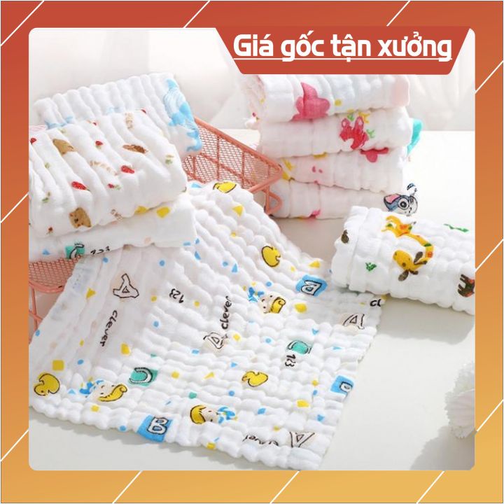 Khăn Sữa Xô Nhăn 6 Lớp Siêu Mềm Mịn