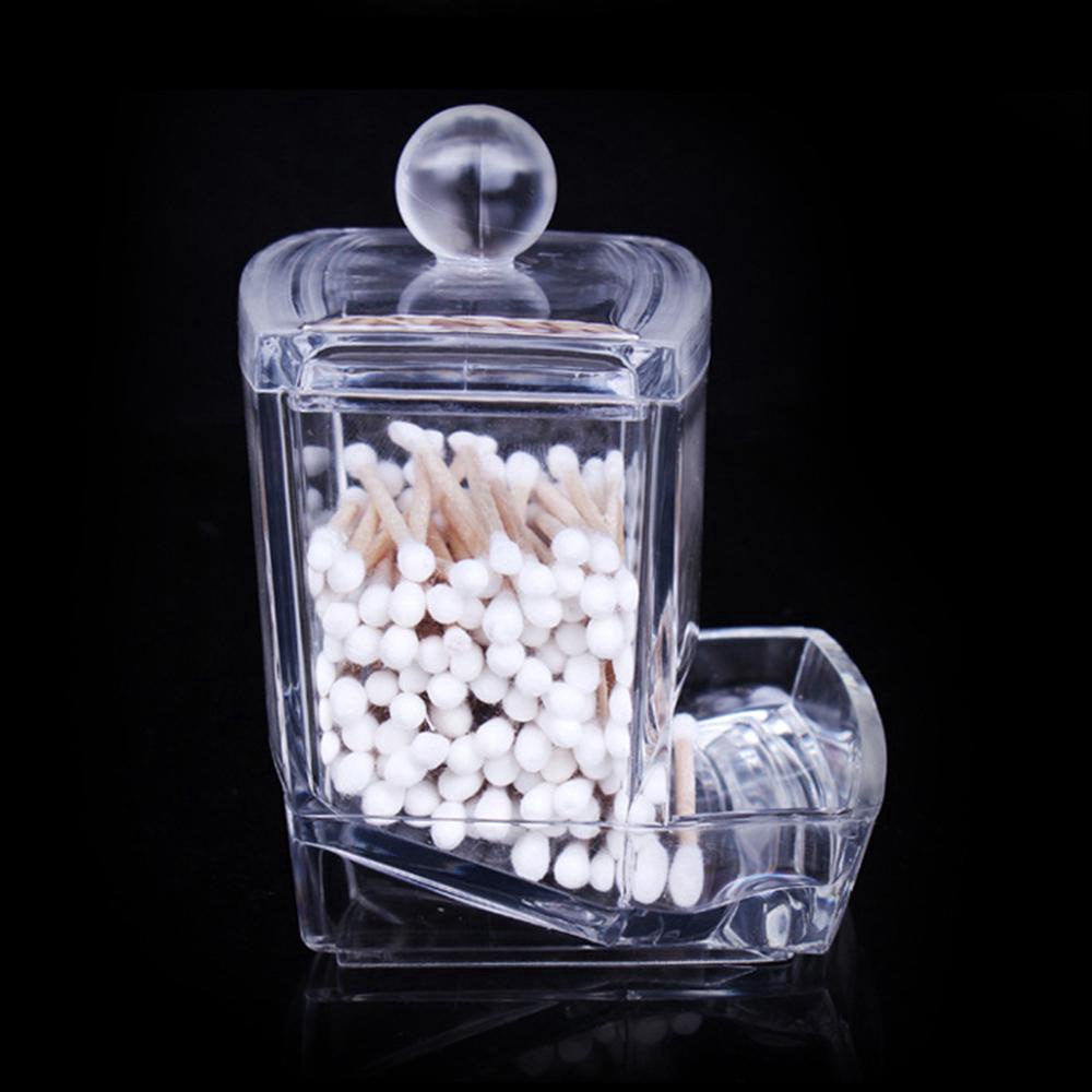 Hộp Đựng Tăm Bông / Mỹ Phẩm / Bông Tẩy Trang Bằng Acrylic Trong Suốt Sáng Tạo