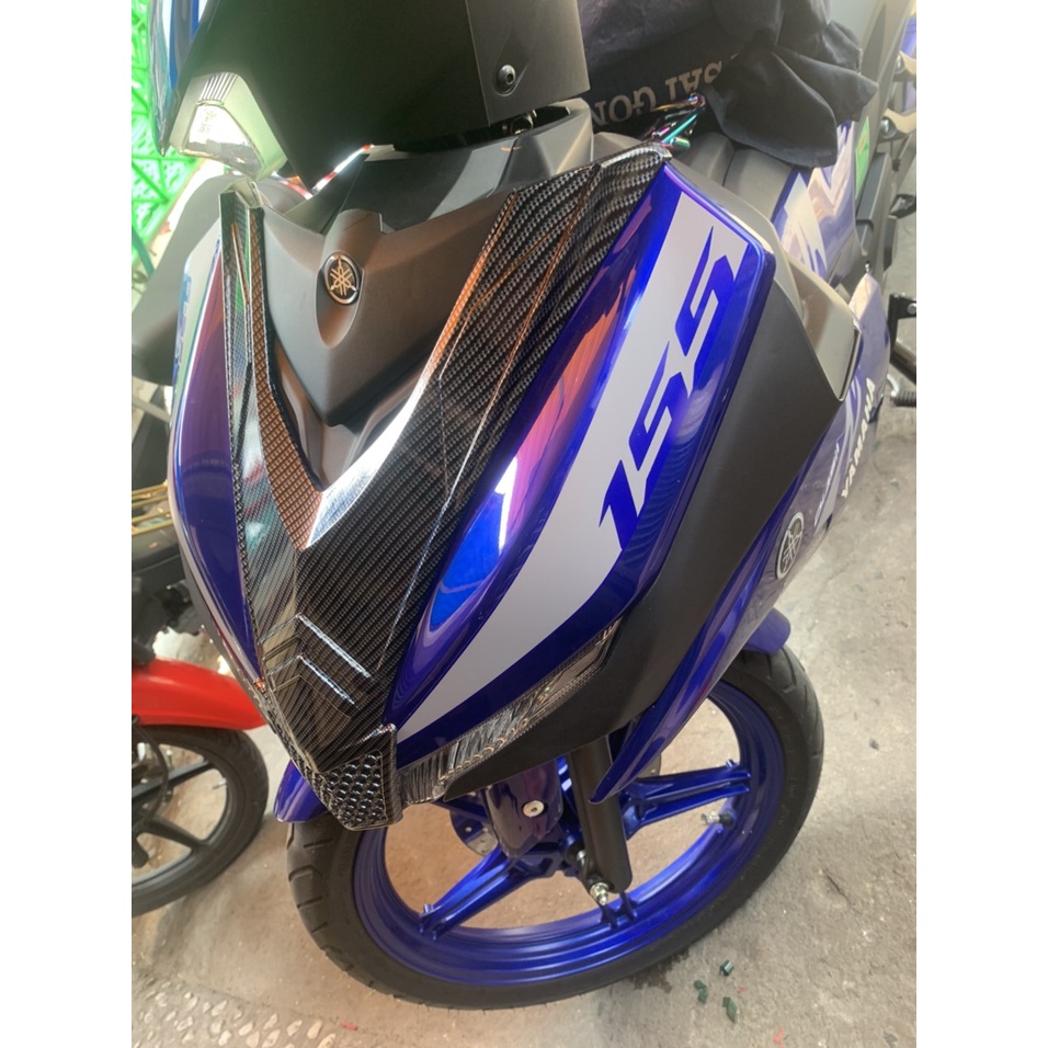 Ốp mặt nạ xe exciter 155 màu cacbon loại dài