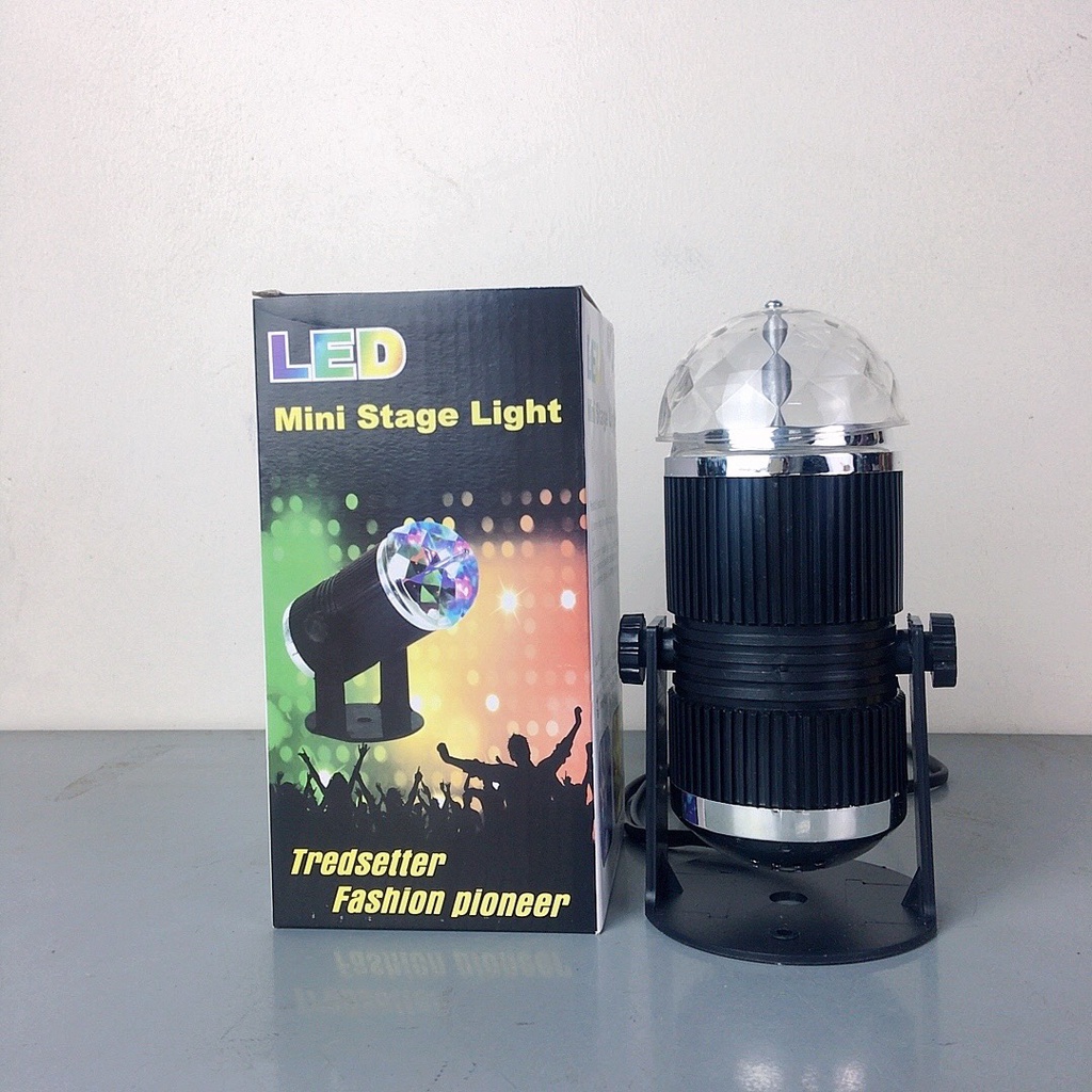 QUẢ CẦU XOAY PHA LÊ 7 MÀU NHẤP NHÁY - ĐÈN CHỚP - ĐÈN NHÁY - KARAOKE - SÂN KHẤU - LED MINI STAGE LIGHT (60)