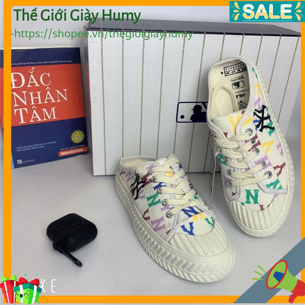 [ FREE SHIP-HÀNG QUẢNG CHÂU ] Giày Đạp Gót, Sục Ny,M.L.B Đạp Gót Trắng full box 2021. TG-Giày Humy