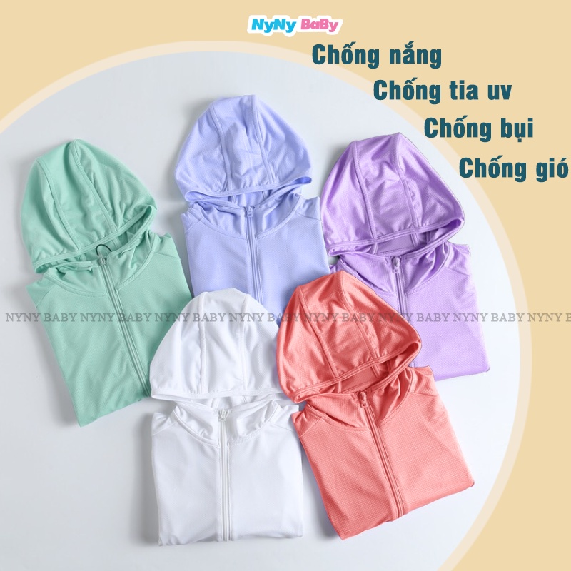 Áo Chống Nắng Cao Cấp Cho Bé Nyny Baby Chống Bụi Gió Và Tia Uv Vải Điều Hòa Chính Phẩm Từ 8 - 24 Kg(1 - 7 TUỔI )