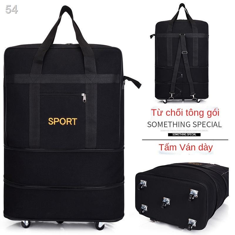 （Hộp kéo）Gấp không thấm nước 158 túi ký gửi hàng canvas hành lý dung tích lớn có bánh xe du lịch di chuyển