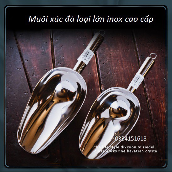 Muôi xúc đá loại lớn inox cao cấp