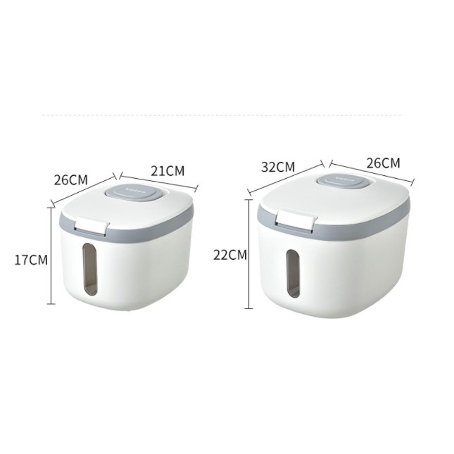 Hộp đựng gạo Nitrogen071 bằng nhựa niêm phong tốt và chịu lực chắc chắn cao cấp cho 5/10kg