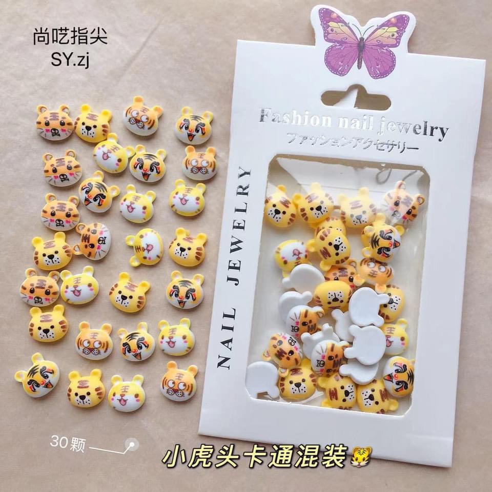 Charm nail tết , charm hổ thần tài cực HOT dành cho năm 2022