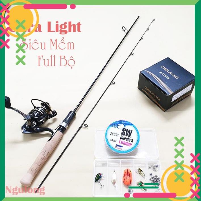 Bộ cần câu máy Lure UL + máy câu cá kim loại loại 1
