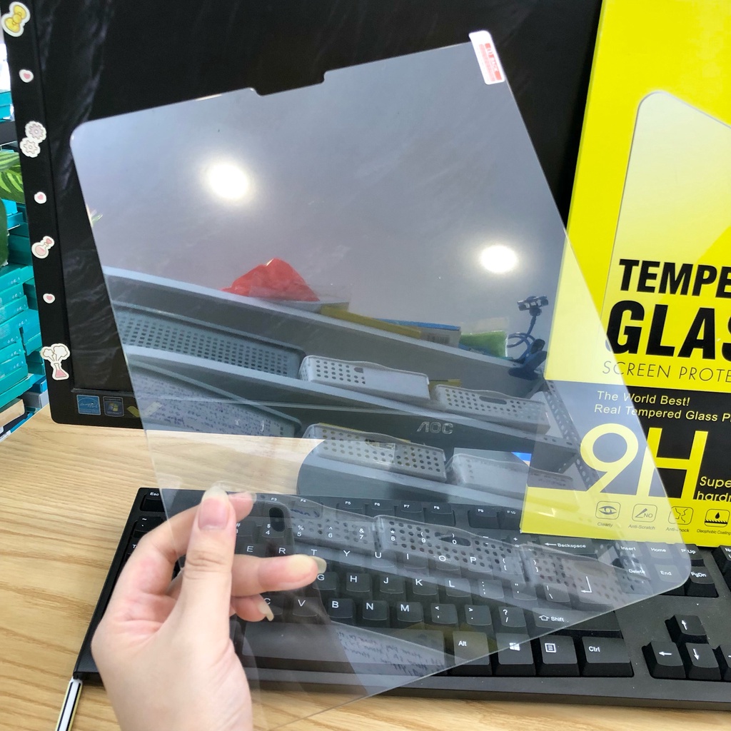 Kính cường lực 9H hộp giấy xịn cho iPad Pro 12.9 11.0 inch 2018 2020 2021 2022 M1 10.9 10.5 10.2 Gen 7 8 9 9.7 Air 3 4 5