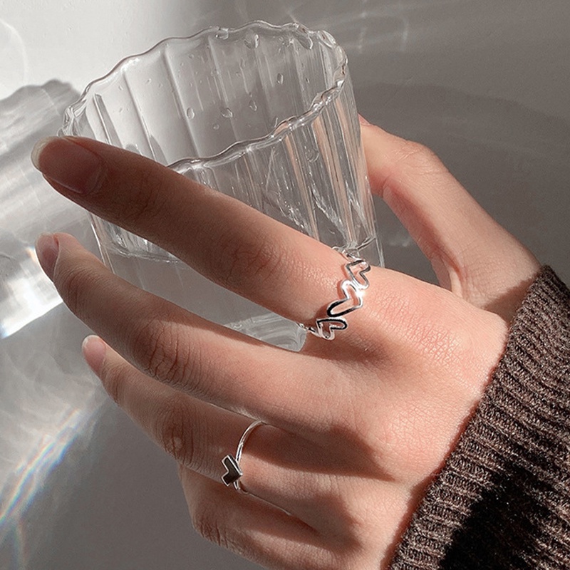 Nhẫn Hở Hình Trái Tim Dễ Thương Có Thể Điều Chỉnh Thời Trang Cho Nữ