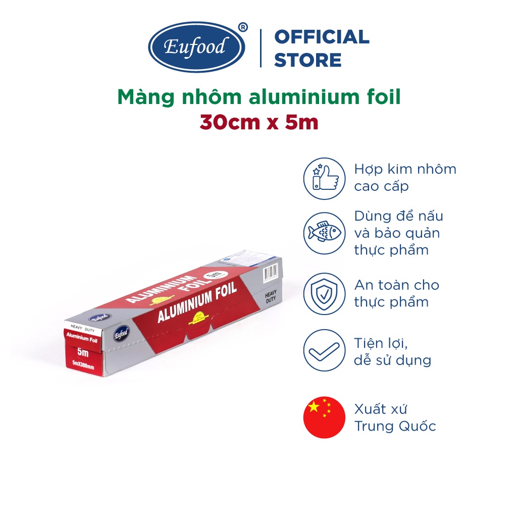 Màng Nhôm Aluminium Foil (N200) EUFOOD Nhiều Size