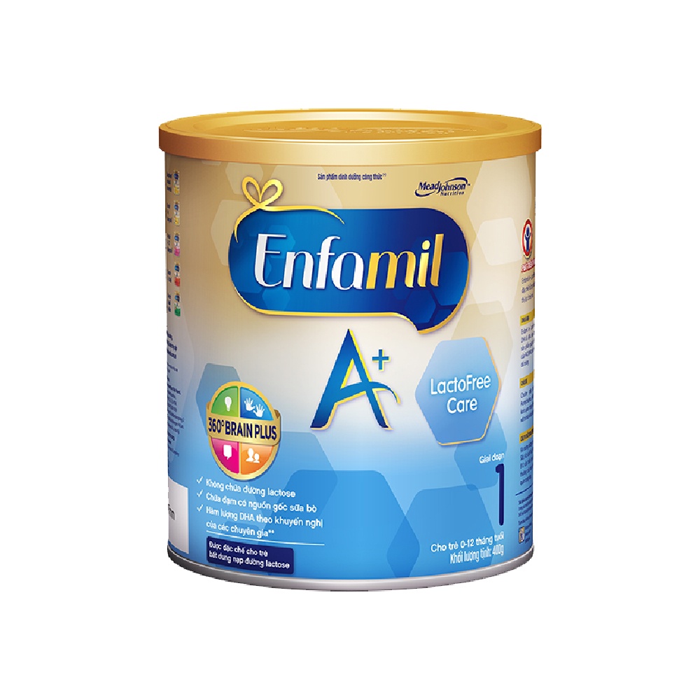 Sữa Enfamil A+ Lactofree Care 360 Brain Plus số 1 - 400g