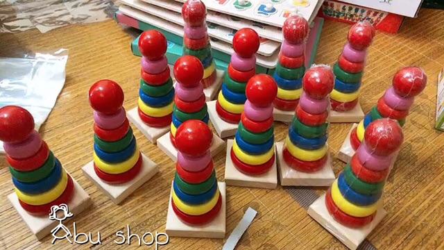 [SIÊU PHẨM] Tháp Gỗ 7 Màu - Đồ Chơi Xếp Hình Cho Bé- Không Lạ Nhưng Hữu Dụng