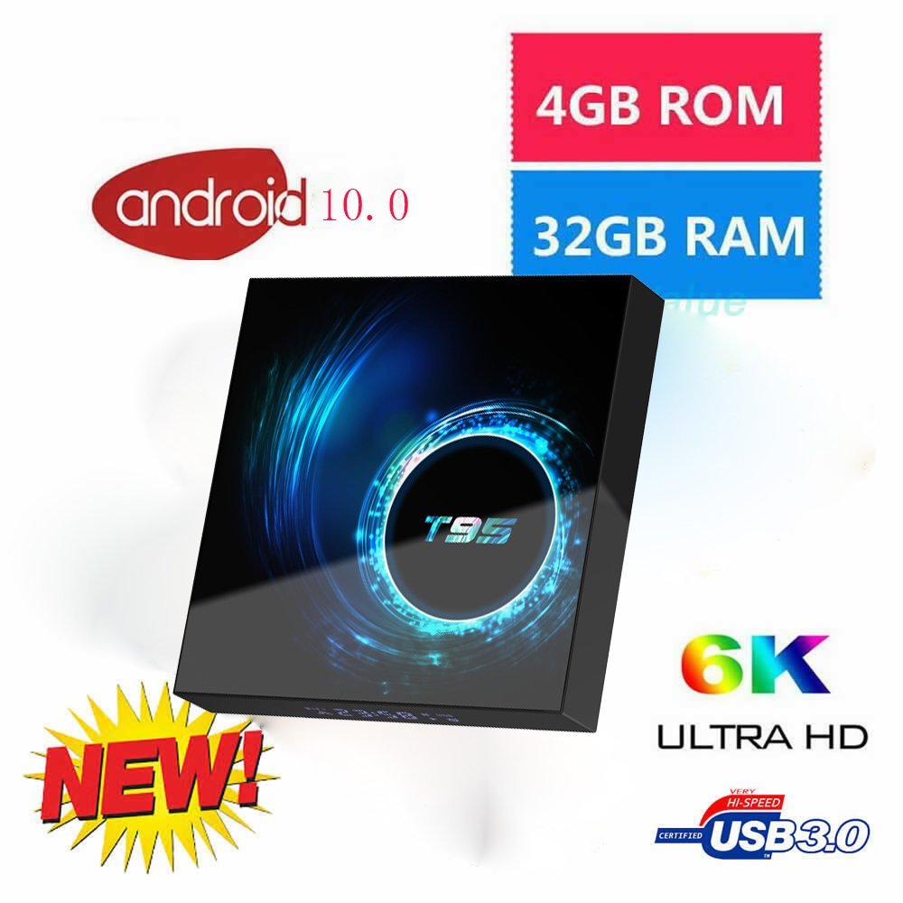 Đầu thu android tivi box T95 có wifi, tích hợp bluetooth, giá cực kì rẻ hỗ trợ giọng nói kèm remote giọng nói G10s
