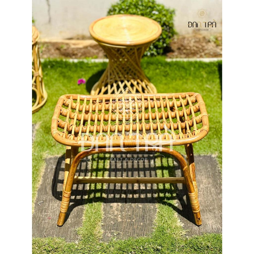 Ghế Gác Chân Mây, Ghế Đôn Mây 2 Trong 1, Ghế Mây Tre Handmade, Ghế Mây Tự Nhiên, Ghế Mây ĐAN TRÀ , Nội Thất Mây Tre Đan