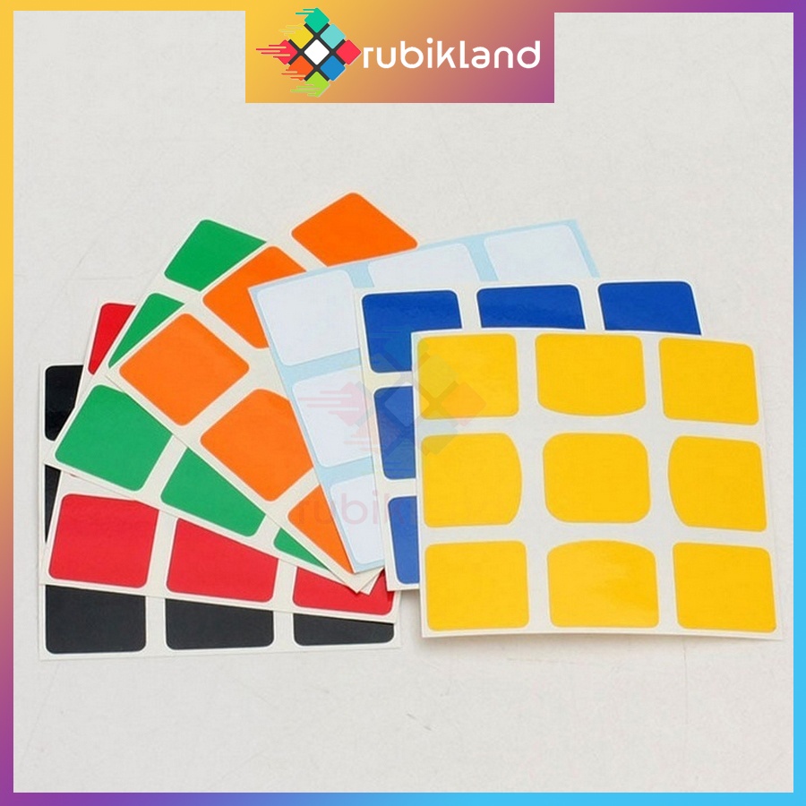 Sticker Dán Rubik Gan 3x3 Rubic 3 Tầng Bo Góc Cạnh