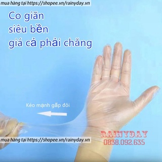 Hộp 100 găng tay cao su TPE Victoria Bay, bao tay siêu dai dùng 1 lần làm bếp nấu ăn vệ sinh