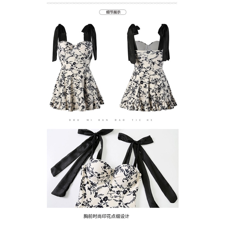 Đồ bơi nữ Nhật Bản và Hàn Quốc phong cách váy hở lưng được xây dựng trong miếng dán ngực và quần lót