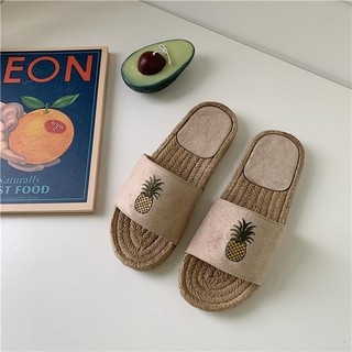 Dép dứa quai da lộn