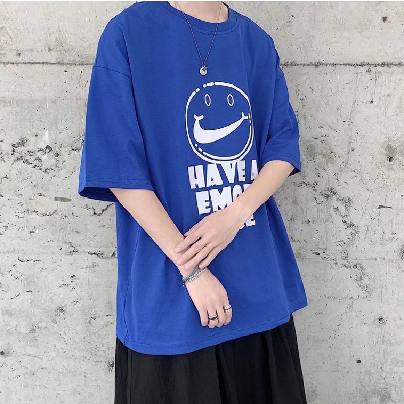 Áo Thun Tay Ngắn Cổ Tròn Dáng Rộng In Chữ Thời Trang Mùa Hè Phong Cách Hàn Quốc Cho Nam Giới Size M-8XL