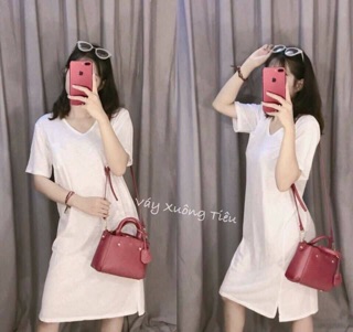 Đầm suông zara cổ tim