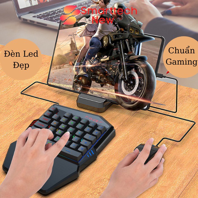 Combo Bộ Chuyển Đổi Chơi Game M1 Pro Bàn Phím Mini K15 Và Chuột Cơ V6 Chơi PUBG Mobile, FF Chơi Game Cực Mạnh