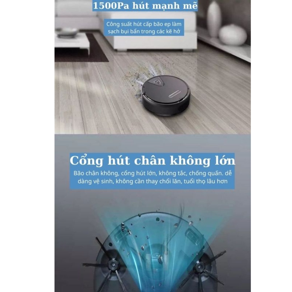 ⚡BÁN CHẠY SỐ 1⚡ Robot hút bụi tự đông - Robot lau nhà công nghệ mới TẠO BẢN ĐỒ TƯỜNG ẢO chống rơi cầu thang, tự động sạc