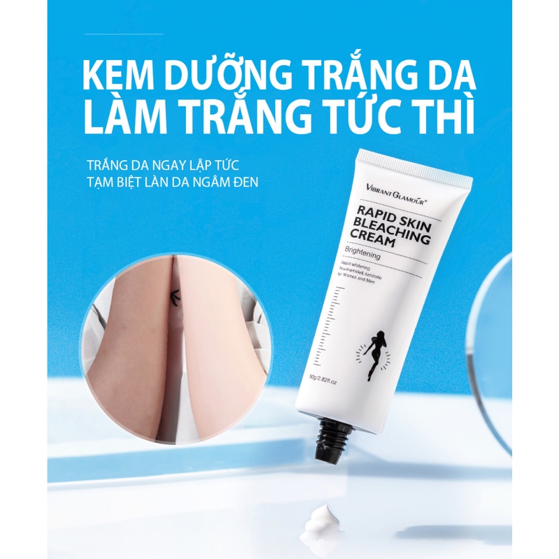 VIBRANT GLAMOUR Kem Làm Trắng Da Tự Nhiên Dưỡng Trắng Da Ngay Làm Sáng Da Bật Tone Whitening Cream Tắm Trắng 80g