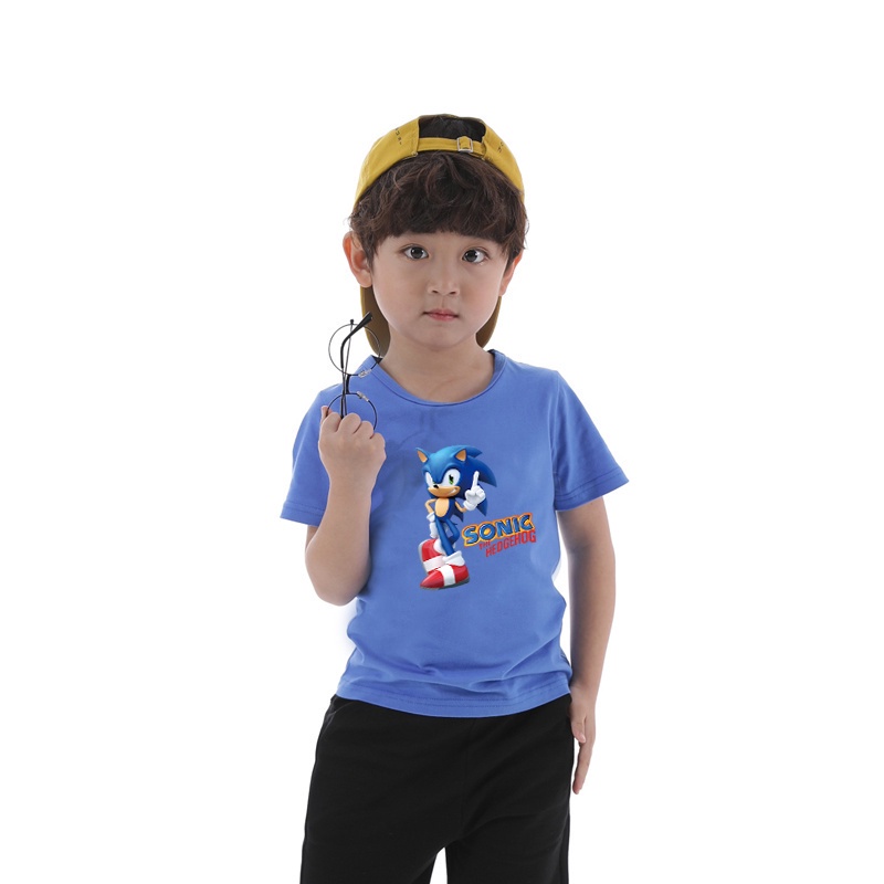 Áo Thun In Hoạt Hình Sonic Dễ Thương Cho Bé 8 Màu Lựa Chọn