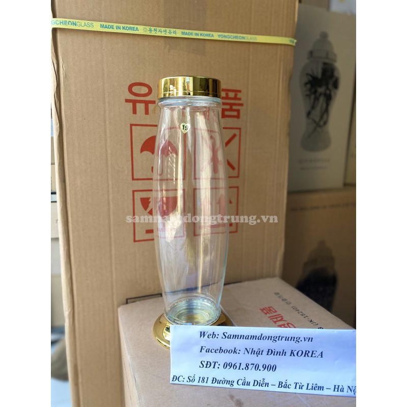 Bình thuỷ tinh ngâm rượu Hàn Quốc 3,5lit (hình sâm)