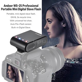Andoer WS-25 Professional Portable Mini Digital Slave Flash Speedlite On-Camera Flash with Universal Hot Shoe GN18 for C
