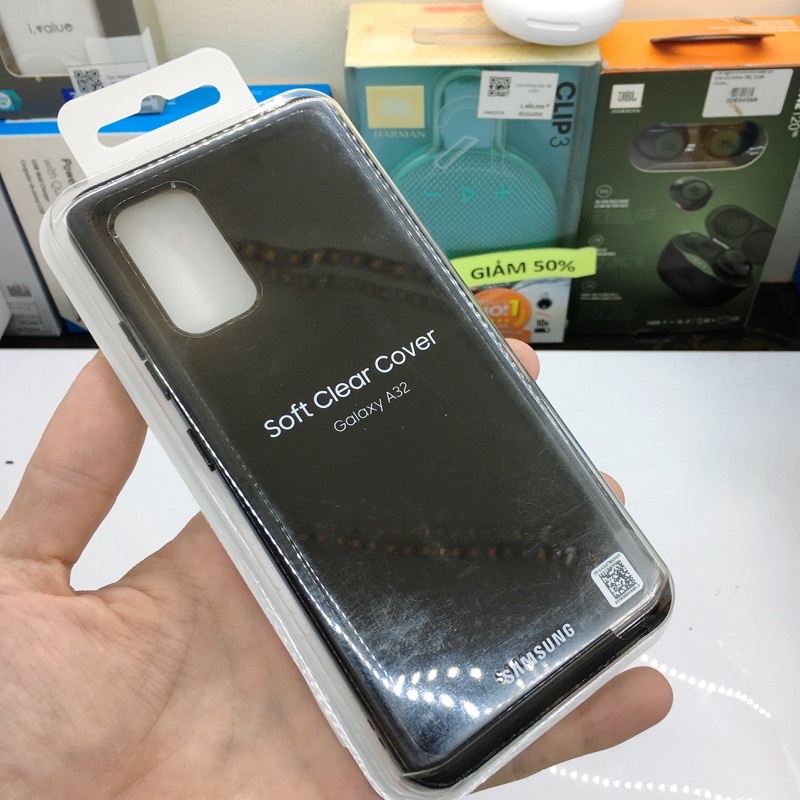 Chính hãng nguyên seal - Ốp lưng Silicone Soft Clear Cover Samsung Galaxy A32 EF-QA325