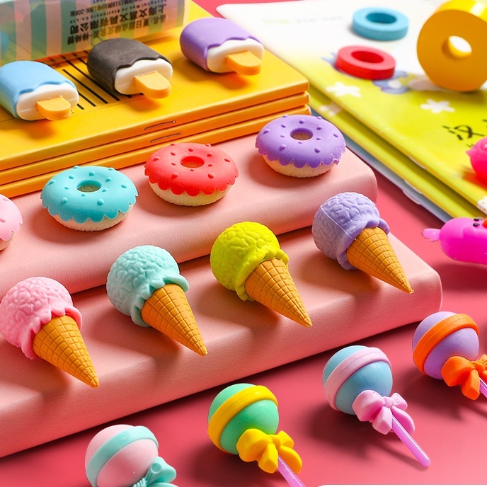 Gôm Tẩy Hình Món Tráng Miệng Hoạt Hình Sáng Tạo Cho Bé