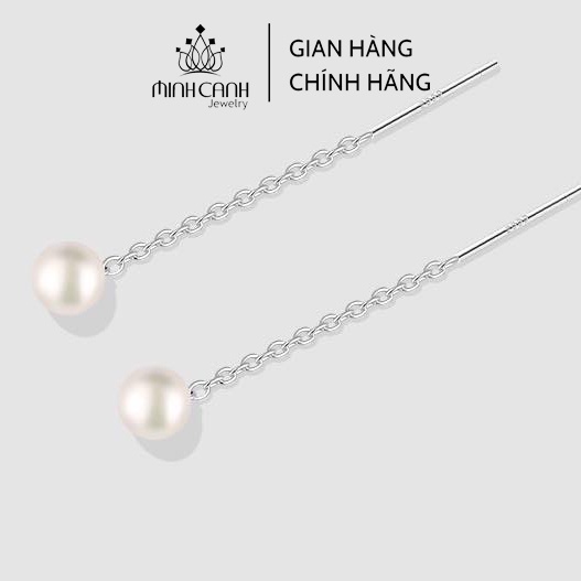 Bông Tai Bạc Ngọc Trai Nhân Tạo Sợi Dài Minh Canh Jewelry