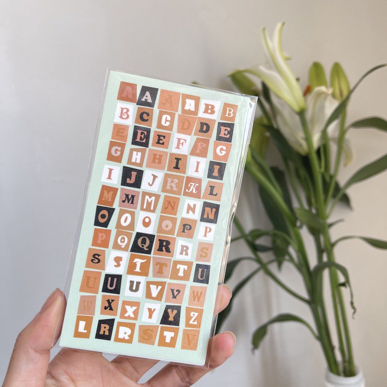 Miếng Dán Trang Trí Họa Tiết Chữ Màu Laser Độc Đáo