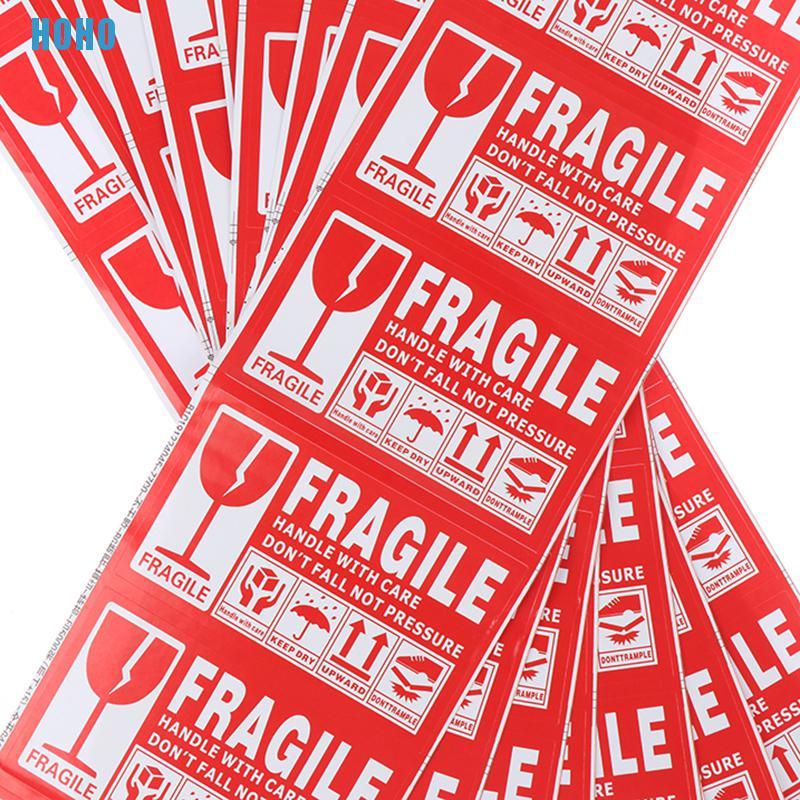 Set 100 Nhãn Dán Cảnh Báo Fragile 9cm X 5cm