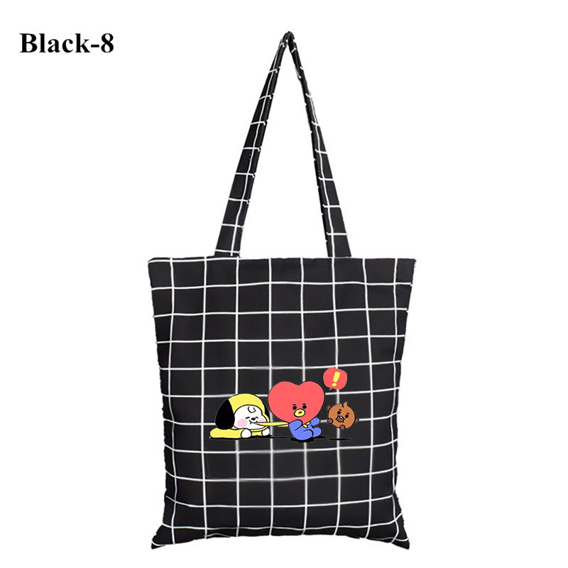 KPOP  BT21 Should Bag Cartoons  Bag  BTS Shoulder Strap  Canvas Detachable