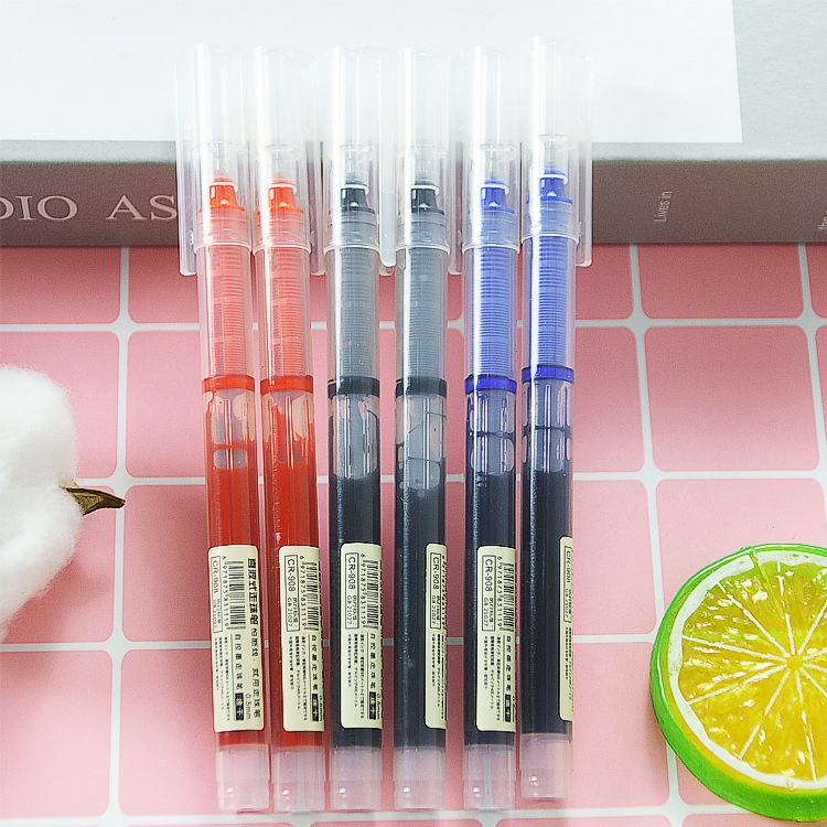 Set 3 Bút Mực Gel Ngòi 0.5mm Màu Đen / Xanh Dương Siêu Mượt Nhanh Khô