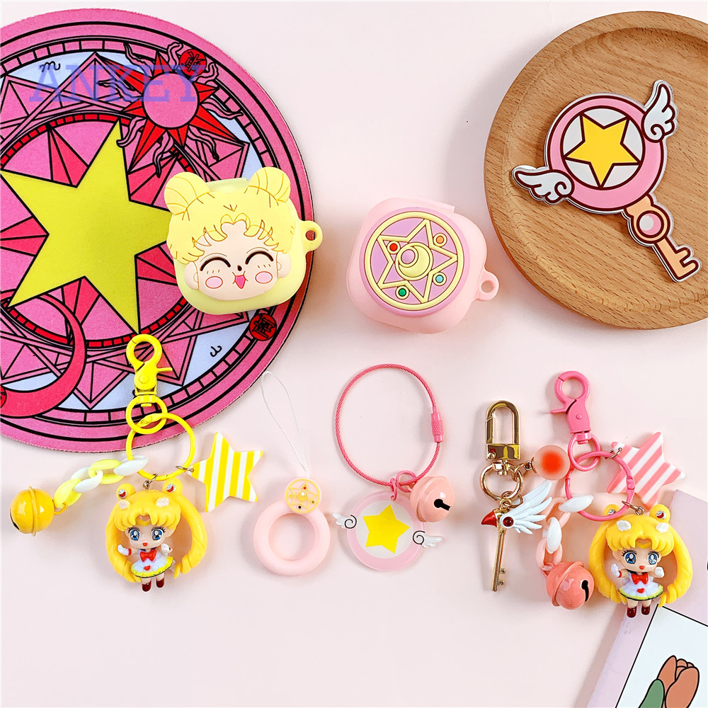 Samsung Galaxy Buds Live / Buds Pro / Buds 2 Case Vỏ bảo vệ hộp đựng tai nghe phong cách Thủy thủ mặt trăng cho