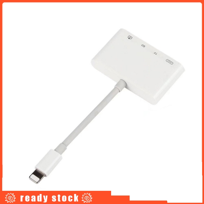 KE【COD already】4 in 1 Lightning to USB Camera Adapter SD/TF Card Reader USB 3.0 OTG Cable