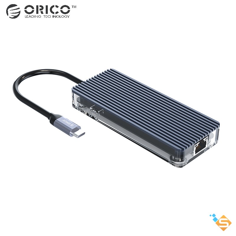 Bộ Chia HUB Type-C ORICO 6 in 1 USB 3.0 * 3 + HDMI + PD100W + TF/SD hoặc RJ45 Cho MacBook, iPad, Laptop - Bảo Hành 1 Năm