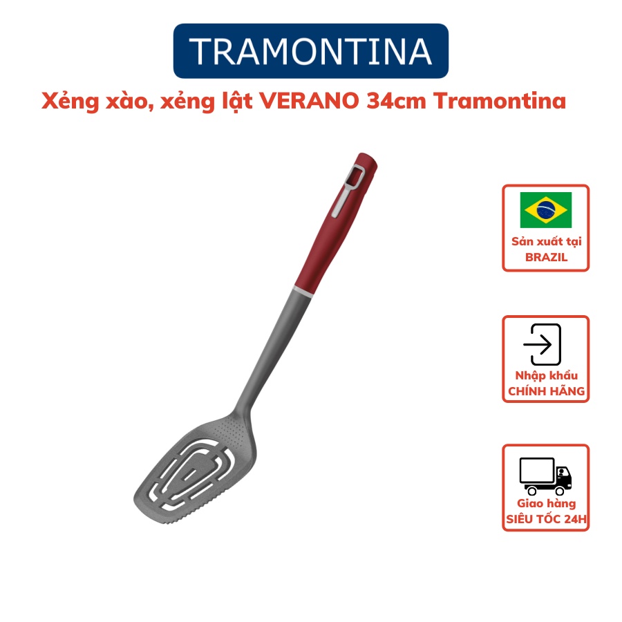 Xẻng xào xẻng lật thức ăn Tramontina VERANO 34cm bằng nhựa PA cao cấp chịu nhiệt hàng chính hãng nhập khẩu Brazil