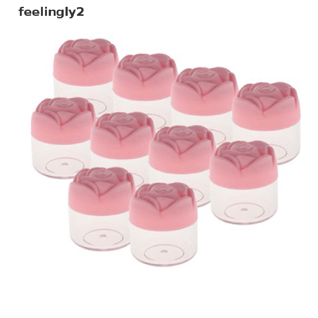 Bộ 12 Hộp Nhựa Đựng Kem Trang Điểm Có Nắp Vặn Hình Hoa Hồng