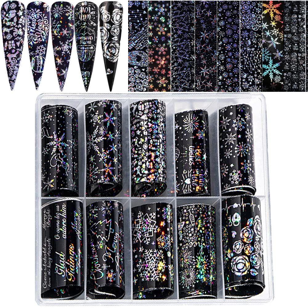 Bộ 10 Sticker Dán Móng Tay DIY Chủ Đề Giáng Sinh
