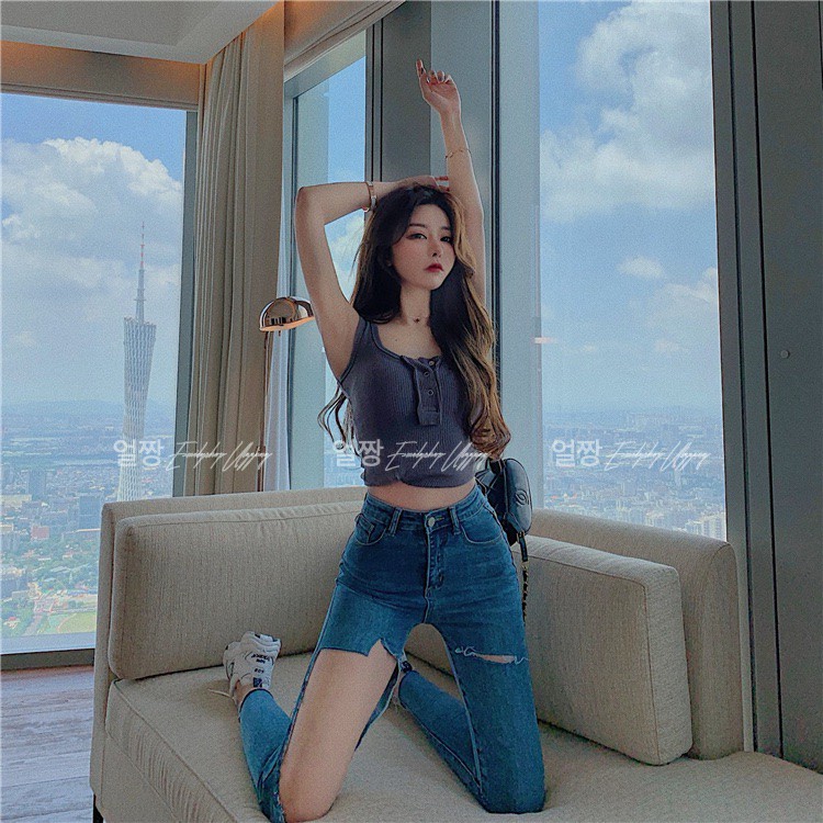 Ulzzang ( 얼짱) - QUẦN JEANS RÁCH THỜI TRANG NỮ