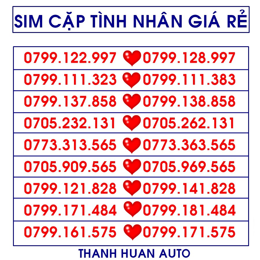 SIM CẶP MOBIFONE - SIM TÌNH NHÂN - CHỌN CẶP SỐ TÙY THÍCH