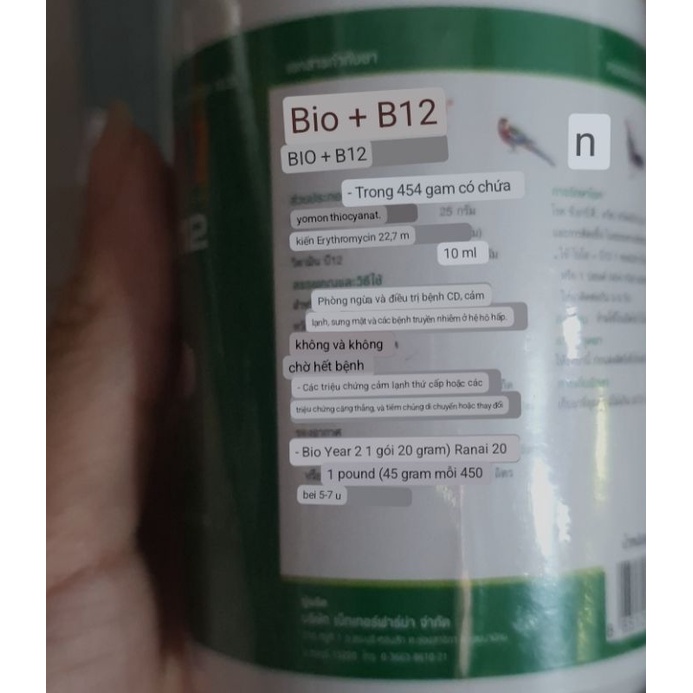 Bio B12 lon úm gà con hàng Thái Lan chính hãng