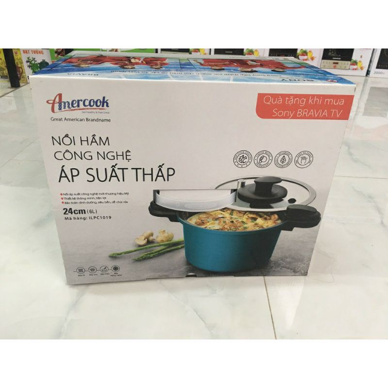 NỒI ÁP SUẤT NỒI HẦM CÔNG NGHỆ ÁP SUẤT THẤP AMERCOOK USA ILPV1019 - Chính hãng